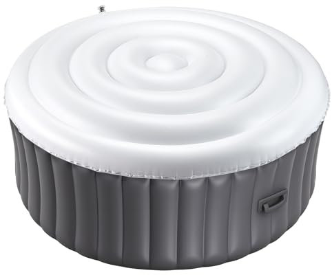 VEVOR Inflatable Hot Tub Cover, 5.4 Ft / 164.5 cm Round Hot Tub Cover Protector, Insulated Spa Covers for Inflatable Hottub, Weatherproof and Waterproof Energy Saving Lid for Outdoor Use, White