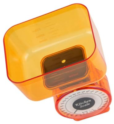 Hemobllo Báscula de Cocina Mecánica de Plástico Capacidad 1 Kg sin Batería Balanza Doméstica Precisa para Alimentos Adecuado para Hornear y Medir Especias Color Color Aleatorio
