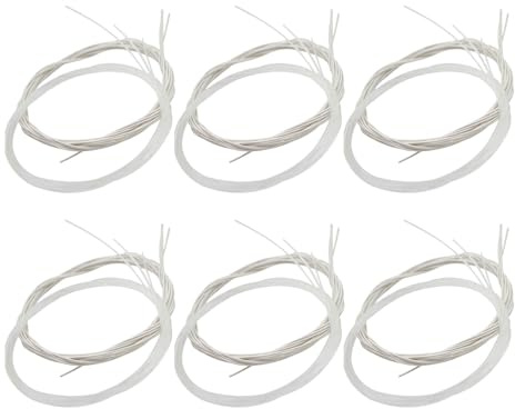 Ciieeo Juego de 2 Cuerdas para Guitarra Clásica C102 Nylon Transparente Entorchado Plateado en Cobre Tensión Suave Cuerdas de Tono Brillante para Conciertos y Práctica Musical