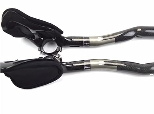 Helilyco T800 Triathlon in Fibra di Carbonio per Manubrio Riposo Bici, Morsetto 318mm, Lunghezza 340mm e Bici da Strada, Finitura 3K Opaca o Lucida