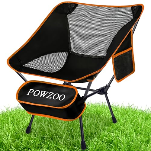 POWZOO Sedia Pieghevole Ultra Compatta, Sedia da Campeggio Portatile 120kg con Borsa Trasporto, Sedia Giardino Spiaggia per Pesca, Escursionismo, Picnic, Esterni