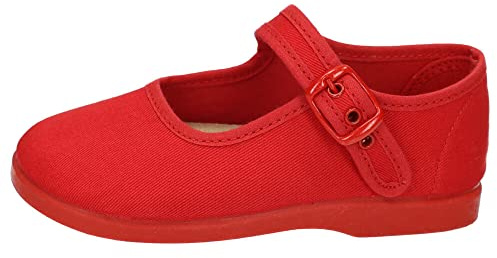MADE IN SPAIN 951 Lonas DE Tela Rojas NIÑA Zapatillas Rojo 22