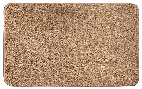 MIULEE Badezimmerteppich Teppich Badematte rutschfest Waschbar Badteppich Bettvorleger Badvorleger Saugfähige Duschvorleger Fussmatte für Wohnzimmer Schlafzimmer Badezimmer 40x60 cm Kaffee