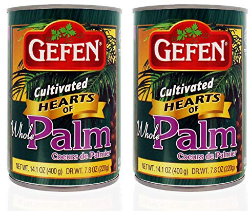 Gefen Premium Cultivated Whole Hearts of Palm, 14.1 oz (2 Pack) Less Sodium, Low Carb, All Natural, Gluten Free, Certified Kosher, No Preservatives, Vegan, Product Of Ecuador