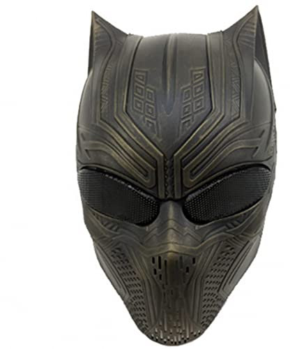 WLLLTY Halloweenmask Black Panther mask airsoft paintball taktisk full ansiktsmask Cs spel jakt cosplay kostym halloween festmask, brons