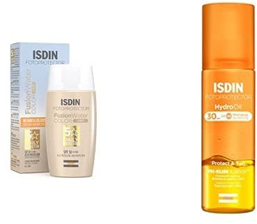 Fotoprotector ISDIN Fusion Water Color Light SPF 50, Protector Solar Facial + HydroOil SPF 30 - Protector solar corporal