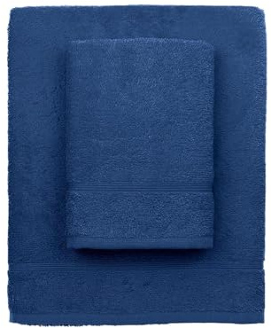Set Asciugamani Bagno in Cotone, 2 Pezzi, Include Asciugamano Viso cm.100x60 e un Asciugamano Bidet Ospite cm.60x40, Morbido e Resistente, Certificato OEKO-TEX STANDARD 100