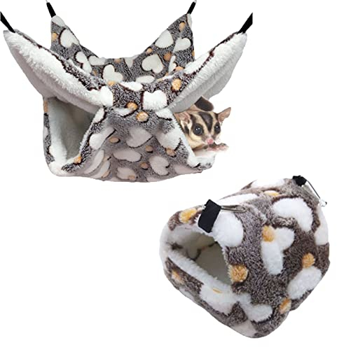 DKDDSSS 2 Stück Kleintier Hängematte, Doppellagig Hängematte Meerschweinchen Kleintiere Betthöhle, Käfig-Hängematte Set Zubehör, Guinea Pig Ratte Chinchillas Totoro Hamster Frettchen Mäuse Nager