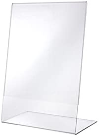 CASHDISPLAY - Expositor A4 Vertical Pack 10 Unidades | Portagráficas de Sobremesa Acrilico, Doble Cara, Soporte en V | Rápido y Sencillo de Cambiar | Soporte para Restaurantes, Oficinas, Tiendas