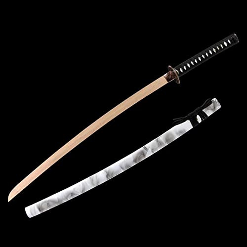 HJHUUA Spada da Samurai in Legno Bokken con Fodero,Katana di bambù Fatta a Mano,Oggetti di Scena per Arti Marziali Kendo per Feste a Tema,Halloween,riprese cinematografiche e televisive