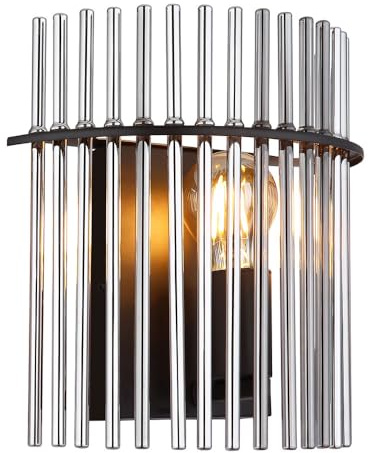 Globo Wandleuchte Wandlampe Schlafzimmerleuchte Metall rauchfarben Glas 1-Flammig