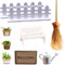 Lot de 9 Mini Outils de Jardin Miniatures Comprend 3 Mini Plantes, 1 Banc, 1 Balai, 1 Tapis, 1 Arrosoir, 2 Clôtures, Maison de poupée Meubles Miniatures pour Décorer Un Mini Jardin
