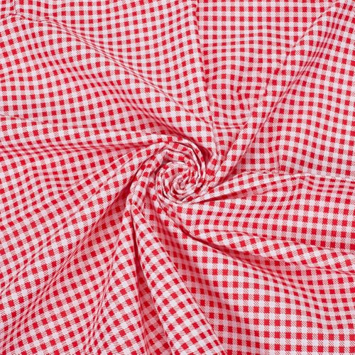 PH PandaHall Tela de algodón a cuadros de 1,6 m de ancho con estampado de tartán rojo a cuadros para costura, manualidades, ropa, edredones, manteles, 1 metro