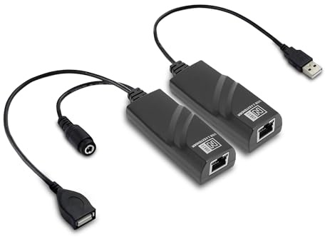 LICAEVEY Adaptador USB a Ethernet con Adaptador de Alimentación, Distancia de Transferencia de 100 M Cat5 Cat5e Cat6 Conexión de Cable de Red USB Al Adaptador Ethernet (Enchufe de la UE)
