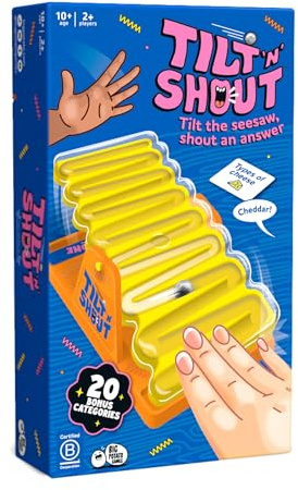Big Potato Tilt ’n’ Shout – Fast-Paced Family Board Game for Adults & Kids | Shout Out Trivia Party Game with Categories & Bonus Content | New Board Games 2025