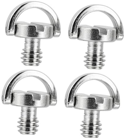 HOMSFOU Set 4 Viti per Fotocamera 1/4 Pollice con Anello a C per Piastra a Sgancio Rapido Treppiede e Monopiede Accessori Fotografici per Trasporto e Montaggio