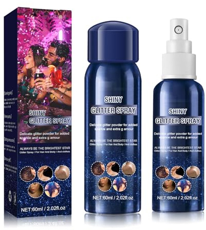Yinhing 60 Ml Glänsande Glitterspray för Hår Kroppskläder Idealisk för Halloweenkväll och Fest Varaktigt Glittrande Glitterpulver för Glam och Bländande