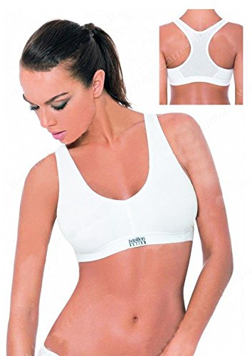 papillon Reggiseno Sportivo Cotone Action Art.1350 Sport e Tempo Libero (M, Bianco)