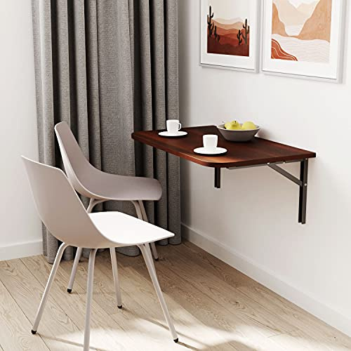 AKKE Tavolo Pieghevole da Parete con Angoli Arrotondati - Tavolo a Muro Ribaltabile Salvaspazio 18mm - Cucina Ufficio e Cameretta - Piano Robusto con Bordo PVC 2mm 60x40 cm notti