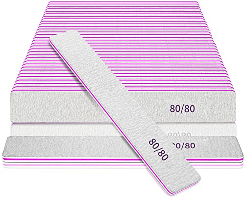 Limas Para Uñas Acrilicas, 50 Piezas 80/80 Limas De Uñas A Granel, Lima De Uñas áSpera Reutilizable, Lima De Uñas Cuadrada Jumbo Set 50pcs, Limas De Uñas Manicura Pedicura Herramientas