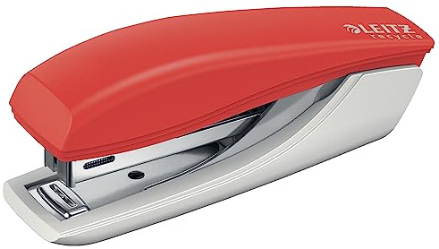 Leitz NeXXt Recycle Mini Stapler, 10 Sheets, Compact & Pocket Sized, with Staple Remover, Steel & Recycled Plastic, 100% Recyclable, Eco Friendly, Recycle Range, Red, 56170025
