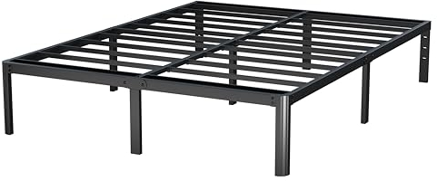 Lutown Teen King Size Bed Frame 5ft, Heavy Duty Metal, Rounded Corner Legs, 36 cm High, Noise Free, Easy Assembly