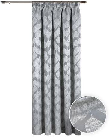 The Mill Shop Halo Pencil Pleat Door Curtain (1 Panel). Size: 45 x 84 (114 x 213cm). Ultra Thermal Front Door Curtain. Pencil Pleat Curtain for Door - Genuine The Mill Shop Pleated Curtain