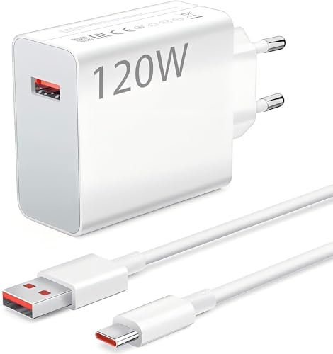 120W Rapido Caricatore USB con Cavo USB C 1M per Mi Turbo Charge Caricatore Rapido Charge Turbo per Xiaomi 14 Ultra 14T13T 13 12T 11T Pro 12,Redmi Note 13 12 11S 10Pro,Mi 11 Ultra 11i,POCO X6 M6 Pro
