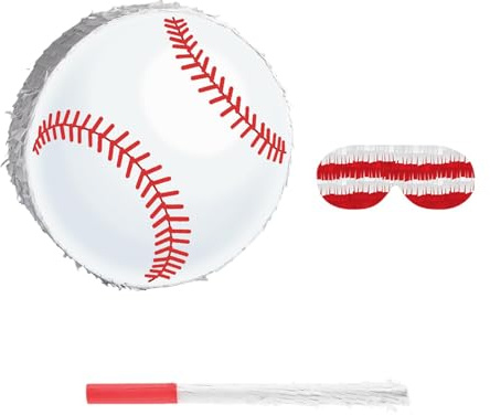 Badiman Piñata de Béisbol, Accesorios de Decoración, Pelotas Deportivas para Niños Y Niñas, Confeti