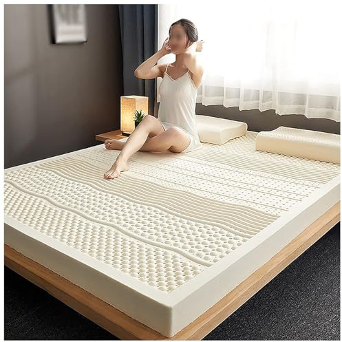 Materasso in Lattice Naturale al 100%, 3 Pollici Topper CollectioThe, Compressione e Nessuna deformazione, Ventilazione dei pori a Nido d'Ape, Morbido e Confortevole,3in,160x190cm(63x75in)