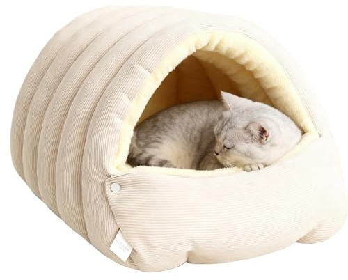 Cama cerrada para gatos, cueva de descanso para mascotas, camas de dormir cálidas para perros, para gatitos pequeños, medianos y grandes, cachorros, interiores, sala de estar, jardín, patio