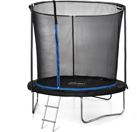Plum Play Outdoor Trampoline 8ft / 10ft Secure Trampoline with Safety Net Enclosure and Ladder (8ft / 244cm)
