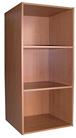 AntonaShop 3 ripiani Libreria Colorata Componibile Modulare Legno MDF Laminato Mobile Scaffale (Ciliegio)