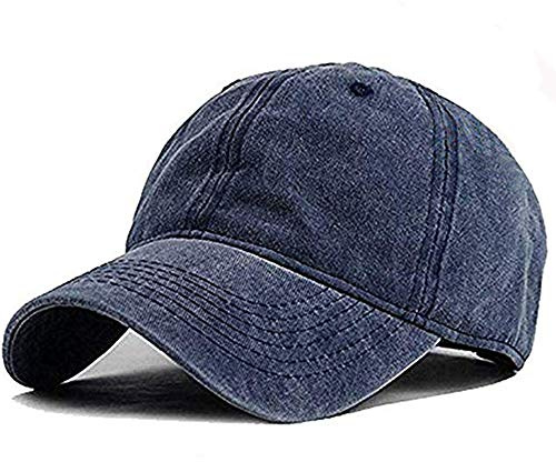 Men Women Washed Cotton Low Profile Distressed Vintage Baseball Cap Plain Adjustable Dad Hat