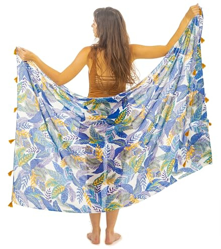 Mandala Life ART Paréo Bohème De Plage Femme avec des Franges Pareo Plage Mode Femmes Orientale Sexy XXL Longue Robe Jupe Tapisserie Foulard Écharpe Coton Sarong 180X110Cm