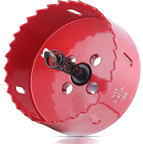 GARHWAL Brocas de sierra perforadora bimetálicas de 2-15/16 pulgadas - Cortador de agujeros versátil y duradero para madera, madera contrachapada, yeso, techo, tubos de plástico, PVC y metal fino -