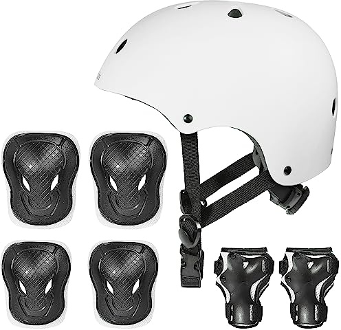 Nomady Kids - Casco Infantil con Protecciones - Niños 2 a 10 años (S (2-6 años), Blanco)