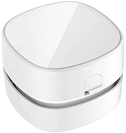 Topyond Mini Aspirateur De Bureau Aspirateur à Main sans Fil Balayeuse Miettes Blanc pour la Maison, la Table, Les Voitures, Le Nettoyage des Poils d'animaux
