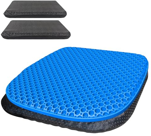 TONINT Large Gel Cushion For Sitting With 2 Non-Slip Covers,Gel Seat Cushion,Soft & Breathable,Pressure Sore,Office Chair,Desk Chair,Gaming,Car,Pressure Cushions For Bottoms,Cushion Seat Pads