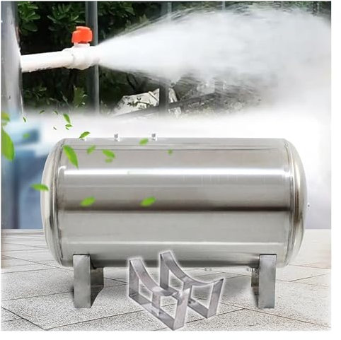 depósito de presión Tanque Horizontal De Acero Inoxidable Para Agua A Presión, 100 160 200 250 300 L Tanque Doméstico A Presión, Tanques De Almacenamiento De Agua Para Jardín Y Rv Presurizados(53.1x25