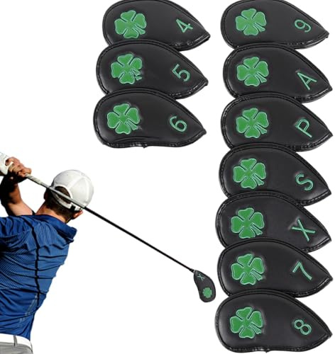 Cubiertas para hierros de Palos de Golf,Cubiertas para Cabezas de hierros de Golf - Fundas De Hierro Portátiles para Palos De Golf 10X Men,Fundas de Hierro de Cuero sintético PU para Palos de Golf