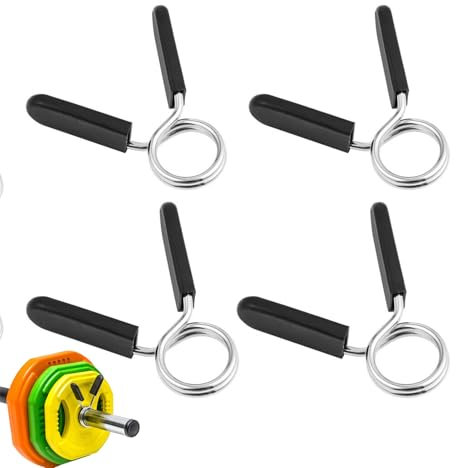 Greacesrio Cierre Mancuernas 28mm, Abrazaderas para mancuerna, 4 Piezas de Collares de Resorte Abrazaderas para Mancuernas y Barras estándar, Cierre de Muelle para Pesas, Gym, Montaje rápido