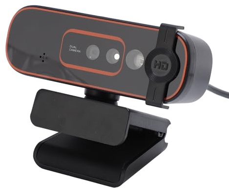 HD 1080p Webcam med MIC, USB Web Camera 30 FPS FASIAL EREWNITION, Autofocus Computer Camera med Privat Täckning, för PC -bärbar Dator, Skrivbordsplugg och Spel