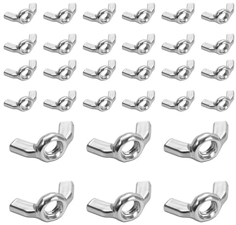 ZWWOGE Tuercas de Mariposa M6, 30 pcs Tuercas de Mariposa de Acero Inoxidable, para Herramientas DIY y Hardware para Dispositivos Electrónicos