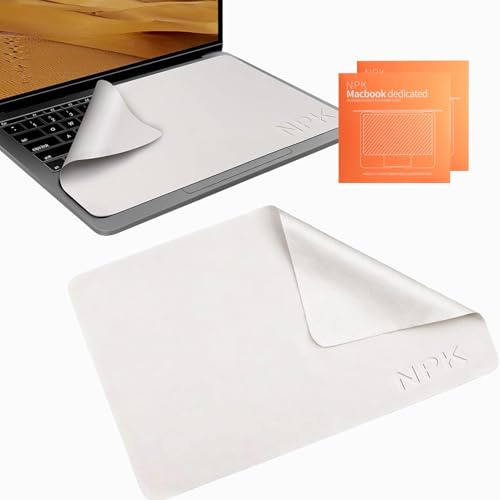 Lot de 2 Protection D'écran Et Clavier, Kit De Protection pour Claviers Et Écrans Portables - Chiffon De Nettoyage en Microfibre (34 X 22,5 cm) pour Mac Pro 15 Et 16 Pouces, Dell XPS, HP Envy Et Plus