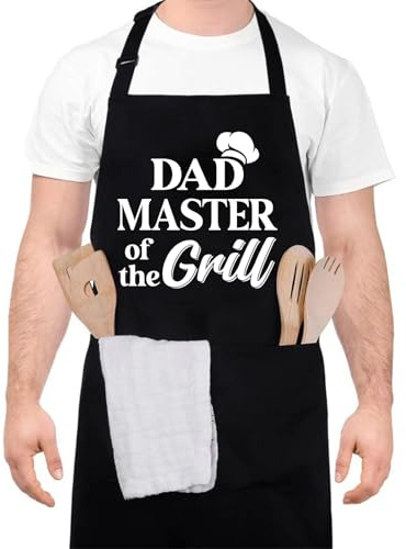 ViEinkaufen Birthday Gifts Funny Aprons with Pockets for Men Women | Dad Birthday Gifts for Men, Adjustable Waterproof Chef Aprons for Kitchen BBQ Household Cleaning Grilling Cooking Baking