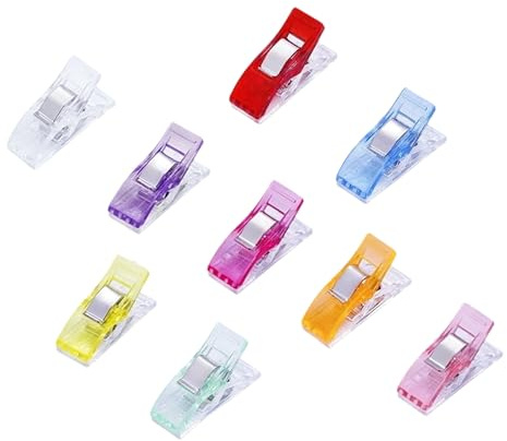 40 Pcs Sewing Clips for Fabric, Colourful Plastic Fabric Clips with Strong Spring, Non-Slip Quilting Clips for Sewing, Crafting & DIY Projects