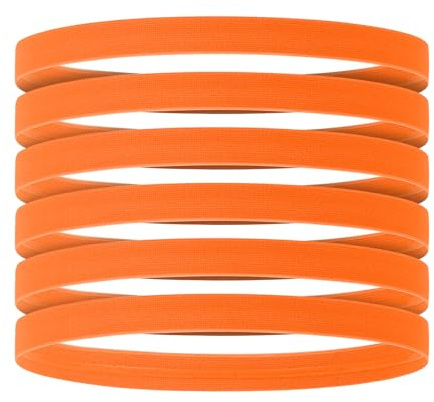 TOPTIE 6-pack töjbart elastiskt pannband för kvinnor män, tunna svetthårband halkskydd för löpning tennis