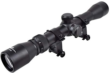 JS-TACTICAL Ottica Fucile Softair Lente 32MM Zoom da 3X A 9X Nera con Anelli Weaver Inclusi JS-3-9X32