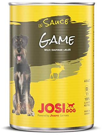 JosiDog Game in Sauce (12 x 415 g) | Nourriture humide pour chien adulte | Gibier en sauce | Développé par JOSERA | Lot de 12 boîtes
